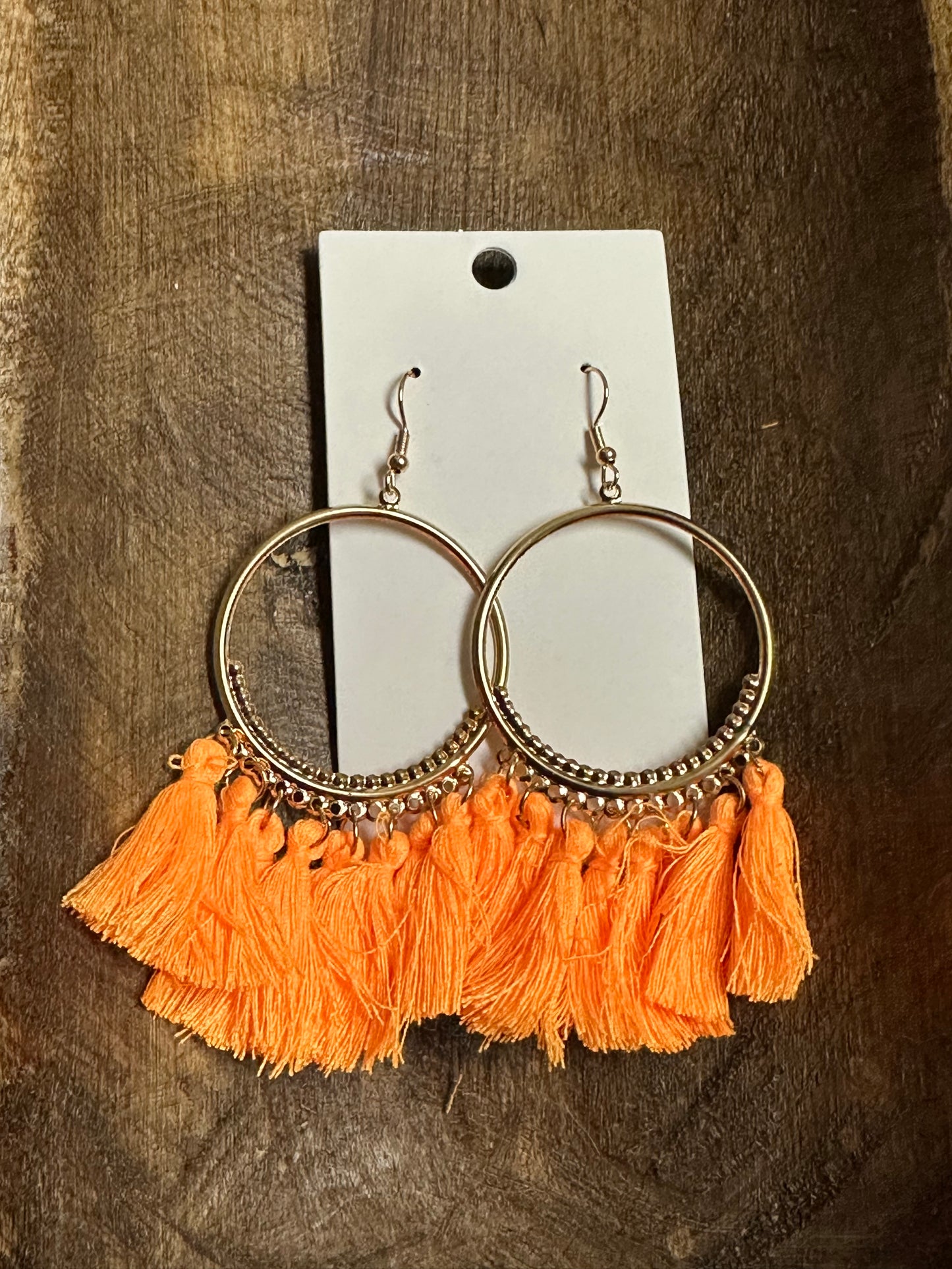 Orange Tassel Earrings