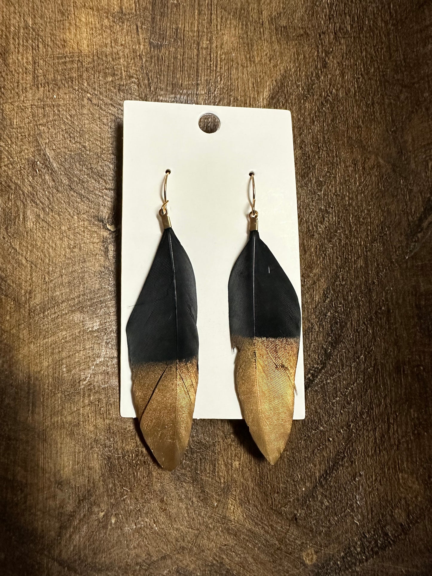 Gold Feather Earrings